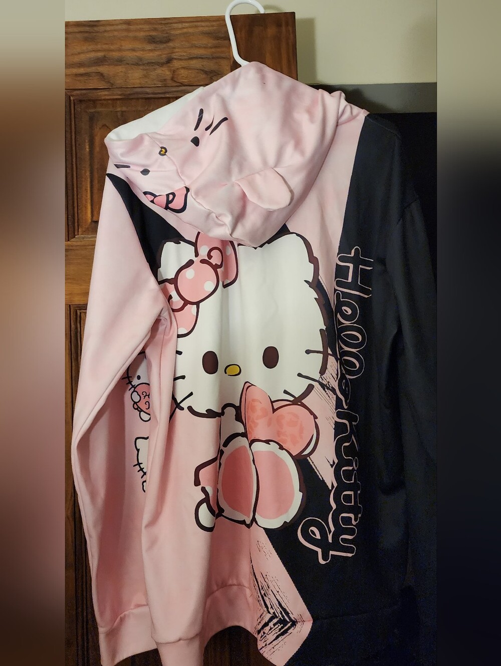 Hello Kitty Pink & Black Graphic Hoodie